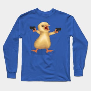 A Funny Bird Holding Guns Long Sleeve T-Shirt